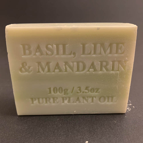 100g Pure Natural Plant Oil Soap - Basil, Lime and Mandarin