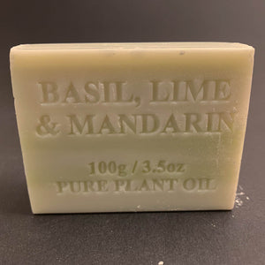 100g Pure Natural Plant Oil Soap - Basil, Lime and Mandarin